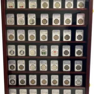 Old & Old Premium Walnut Wooden Coin Slab Display Frame – Multi-Shelf Wall Mount 2