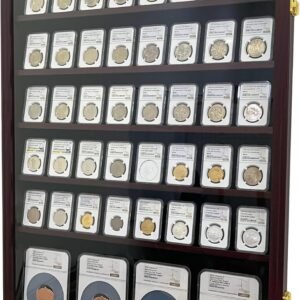 Old & Old Premium Walnut Wooden Coin & Medal Slab Display Frame – Multi-Shelf Wall Mount