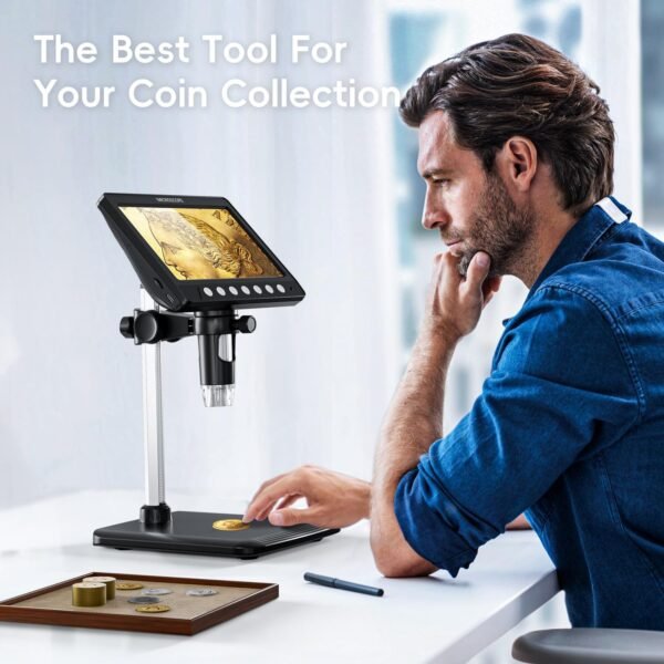 High Quality 7 Inch 1920*1080P Lcd Screen 5MP PC Compatible Digital Microscope 50-1200X Electron Digital Monocular - Image 1