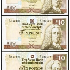Scotland Royal Bank of Scotland PLC 10 Pounds 19.9.2006 Pick 353b, Three Examples.. ... (Total: 3 notes)